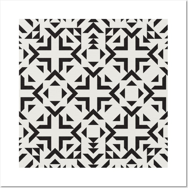 Tribal Geometry No.001 / Black and Ivory Wall Art by matise